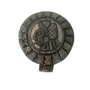 Mayan Calendar 4 x 3.5 ceramic Mexican pottery